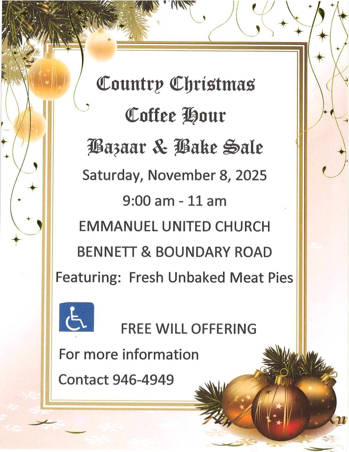 2025 UCW Country Christmas Bazaar and Bake Sale