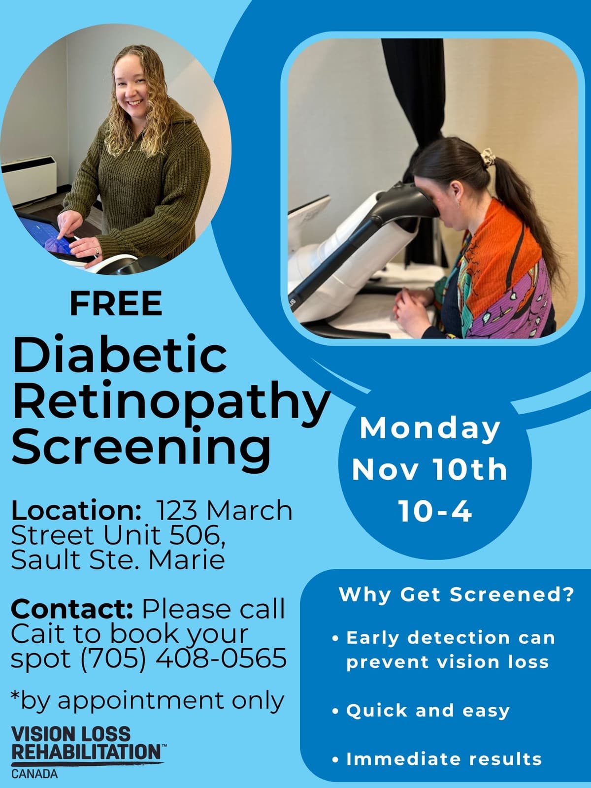 Free Diabetic Retinopathy Screening Nov 10